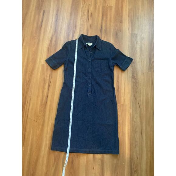 Women’s Eddie Bauer Size Medium Dark Blue Collared Half Button Front Pocket - Picture 6 of 8